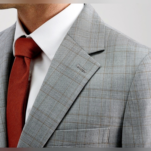 Trussini Luxe 100% Wool Men's Sport Coat/Blazer Light Gray Plaid EU52/US L - Picture 5 of 16